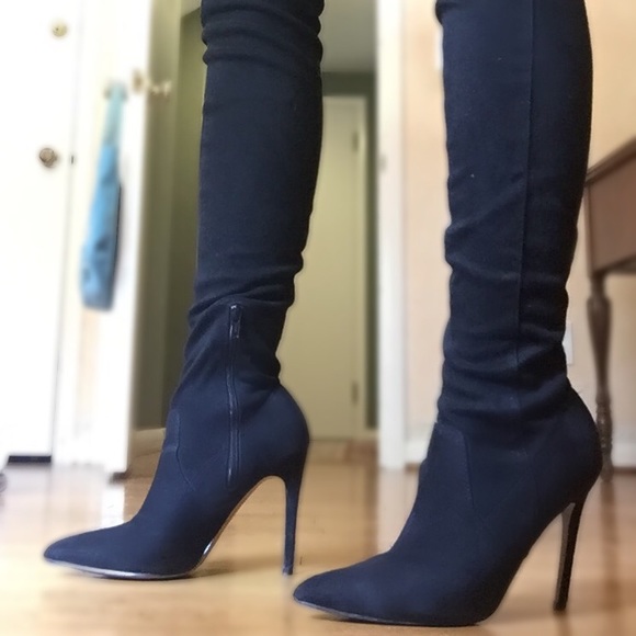 asos design kassidy heeled thigh high boots